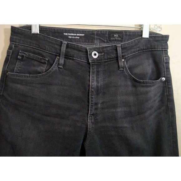 AG Adriano Goldschmied Womens Grey Farrah Dark Wash Skinny High Rise Jeans 29 R - Picture 2 of 12